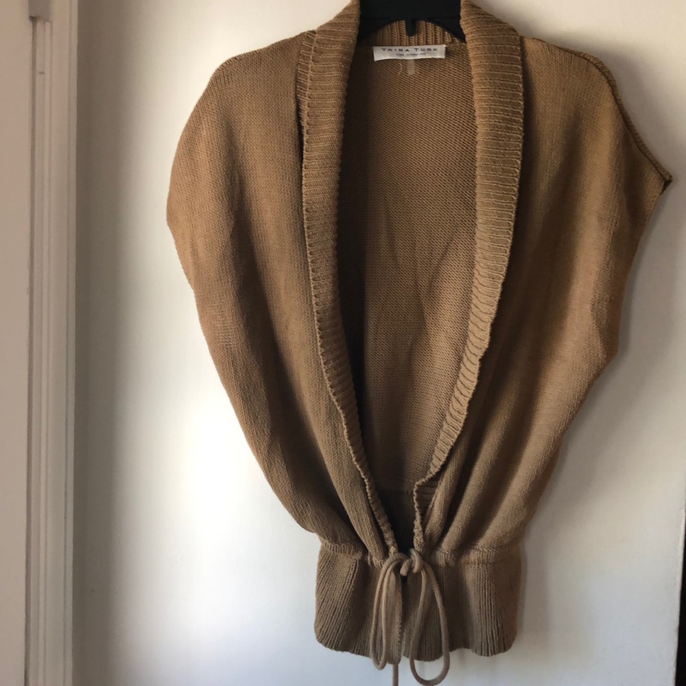 Trina Turk Sweater Pancho with Tie